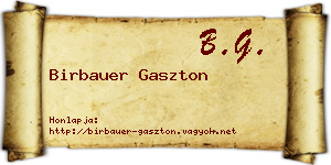 Birbauer Gaszton névjegykártya